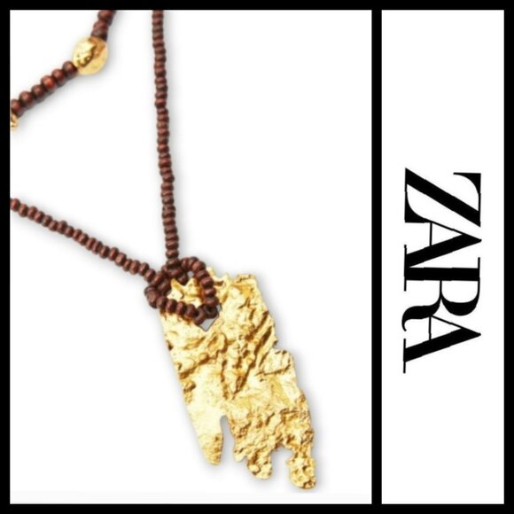 Zara - Wooden & Gold Beaded Necklaces - NWT - Picture 11 of 13